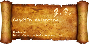 Gegán Valentina névjegykártya